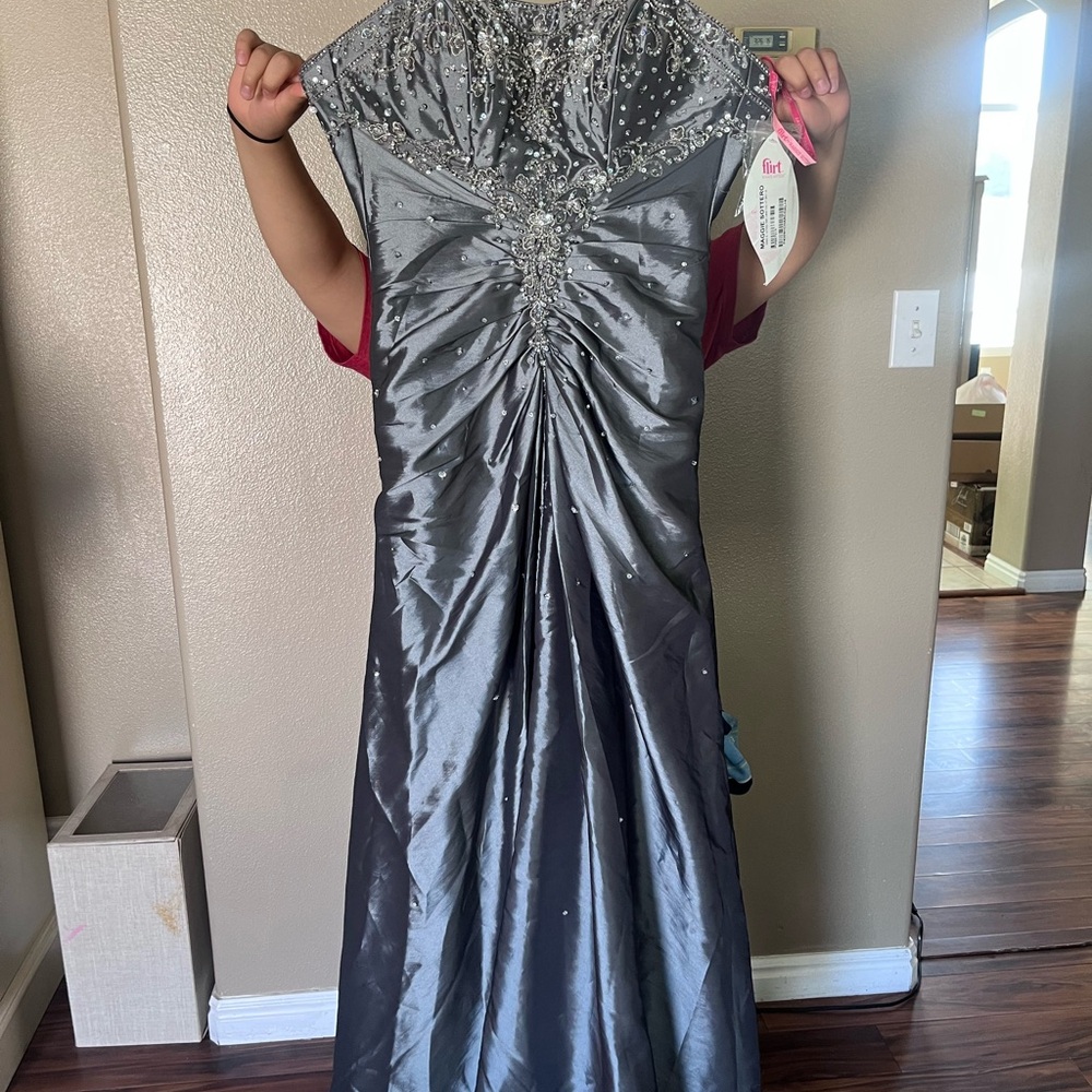 Elegant Silver Prom Dress